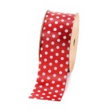 Rola panglica Craciun textil alb rosu 3 m x 4 cm