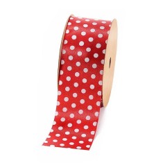Rola panglica Craciun textil alb rosu 3 m x 4 cm