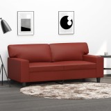 Canapea cu 2 locuri, roșu vin, 140 cm, piele ecologică