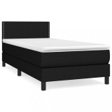 Cumpara ieftin Pat box spring cu saltea, negru, 80x200 cm, textil
