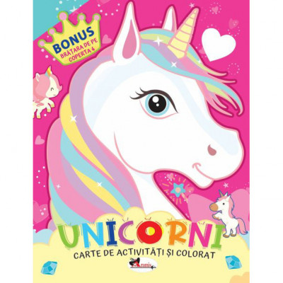 Unicorni. Carte de colorat cu activitati foto