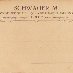 HST A980 Plic antet magazin universal Schwager M Lugoj ante 1918 austro-ungar