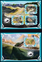DB1 Fauna Africana Gabon 2019 Crocodili MS + SS MNH