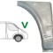 Segment reparatie aripa spate Vw Transporter T4, 1990-2003, Partea Dreapta, punte Spate in fata rotii, lungime 254, inaltime 425mm (pentru modelul sc