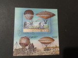 Coliță Africa Centrală 1983 - Bicentenarul Baloanelor Montgolfier, Primul Balon cu Gaz Charles, Dirijabile, 600F, Ștampilată -A333