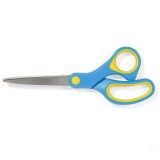 Foarfecă Office, Inox, V&acirc;rf Ascuțit, M&acirc;ner Moale, Albastru-Galben, 17.5 cm