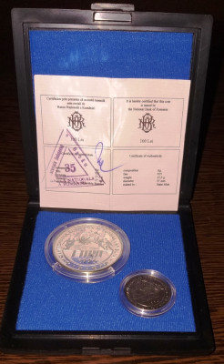 ROMANIA 1996 - C. E. FOTBAL ANGLIA. MONEDE ARGINT CU CERTIFICAT GARANTIE foto
