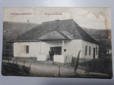 BOBALNA POSTA - ALPARET M. KIR . POSTAHIVATAL - CARTE POSTALA RARA foto