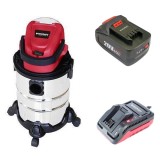 Aspirator industrial,&nbsp;20V Li-ion, cu acumulator 4 Ah, incarcator, 20 L, umed/uscat, Worcraft