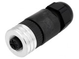 Mufă M12 4P Mamă IP67 pe Cablu, MOLEX