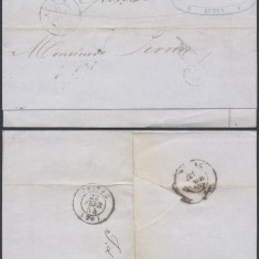 France 1854 Postal History Rare Stampless Cover + Content Autun Epinac D.1023