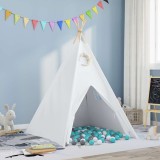 Cort Teepee Alb 120 x 120 x 150 cm Tesatura si Plastic