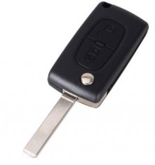 Carcasa cheie Topautochei&reg; pentru Peugeot 207 307 308 407 807 2 butoane /LAMELA VA2 , BATERIE PE CARCASA