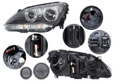 Far Bmw Seria 6/6 Gc (F08/F12/F13), 02.2011-, fata, Stanga, bi-xenon; cu lumini pentru curbe; cu LED daytime running light; D1S+H3+LED+PY24W; electri