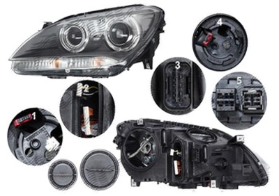 Far Bmw Seria 6/6 Gc (F08/F12/F13), 02.2011-, fata, Stanga, bi-xenon; cu lumini pentru curbe; cu LED daytime running light; D1S+H3+LED+PY24W; electri foto