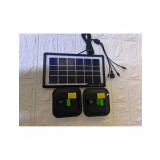 Kit panou solar pentru incarcare dispozitive cu 2 proiectoare 2x15W si functie