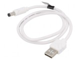 Cablu USB A la DC 5.5/2.5 alb 0.5m cositorit, Vention