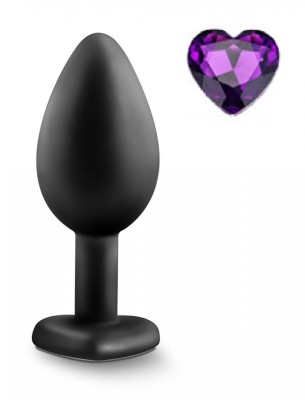 Dop Anal Brighty, Small, Silicon, Negru/Mov, Mokko Toys foto