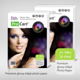 Hartie Foto A4 Glossy ProCart 120g, Top 20 Coli, Printuri Foto Rezolutie Mare