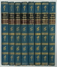 DIE MODE ( O ISTORIE ILUSTRATA A MODEI DIN CELE MAI VECHI TIMPURI PANA LA 1914 ) , 8 VOLUME , TEXT IN GERMANA , ANII &#039;20