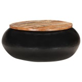 Masuta de cafea, negru, 68x68x30 cm, lemn masiv reciclat GartenMobel Dekor, vidaXL