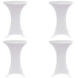 Husa de masa cu picior &Oslash;70 cm, 4 buc., alb, elastic