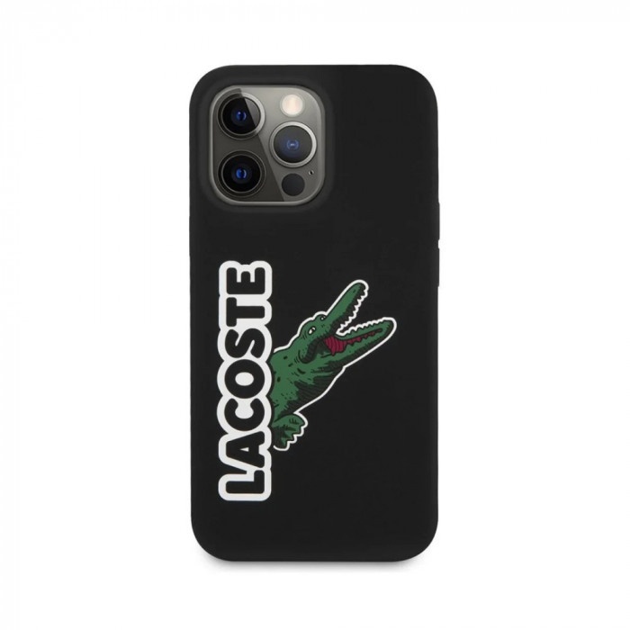 Husa Cover Lacoste Silicon Glossy Printing Logo iPhone 13 Pro Negru