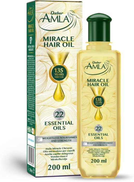 Dabur Amla Miracle Oil - 200ml | Infused With 22 Ayurvedic Essential Oils |