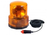 Girofar Magnetic Auto 12V Galben cu Bec R10W 10W, Cablu Spirala si Stecher Bricheta