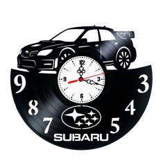 Ceas de Perete Artizanal din Vinil &bdquo;Subaru WRX STI&rdquo; &ndash; Lucrat Manual, Cadou de Raliu pentru Pasionații Auto