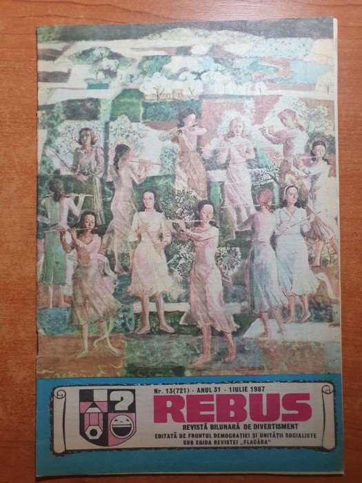 revista rebus 1 iulie 1987- 3 rebusuri completate cu creionul