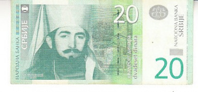 M1 - Bancnota foarte veche - Serbia - 20 dinarI - 2011 foto