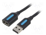Cablu USB 2.0 VENTION USB A soclu - USB A mufă nichelat 5m negru PVC