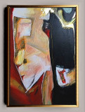 Tablou pictat manual Tablou abstract culori vii 120x70cm Galerie arta, Ulei