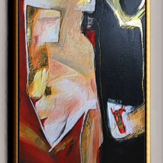 Tablou pictat manual Tablou abstract culori vii 120x70cm Galerie arta