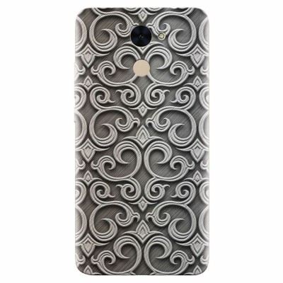 Husa silicon pentru Huawei Enjoy 7 Plus, Baroque Silver Pattern foto