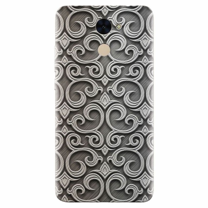 Husa silicon pentru Huawei Enjoy 7 Plus, Baroque Silver Pattern
