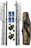 Set pescuit feeder eastshark 2 lansete carbon lungime reglabila 3.6m/3.9m/4.10 m s+ 2 mulinete ZY6000 +husa si accesorii