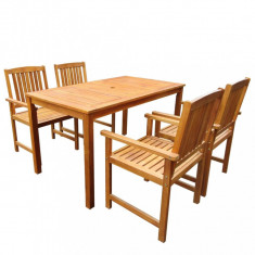 vidaXL Set mobilier de exterior, 5 piese, lemn masiv de acacia