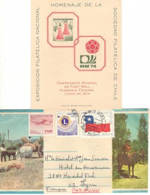 Chile.Lot 2 buc. scrisori si carton filatelic PL.32 foto