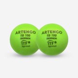 Set 2 Mingi din spumă Tenis TB100 9 cm Verde, Artengo