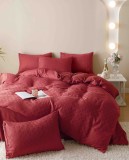 Cumpara ieftin Lenjerie pat dublu,jacquard finetat,6 piese,rosie-A436, Jojo Home
