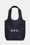 A.P.C. geantă de bumbac tote ninon small culoarea bleumarin, COHIZ.M61861