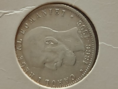 Moneda ARGINT CAROL 1 , 1866-1906, 1 LEU foto