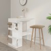 Masă Bar vidaXL Albă cu Rafturi Depozitare, 100x50x101.5 cm, PAL, Bistro Modernă, Suport Picioare