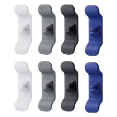 Set 8 organizatoare de cablu autoadezive pentru electrocasnice, 3 x 10.3 cm, cauciuc, multicolor