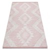 Covor ECO SISAL BOHO MOROC Caro 22312 franjuri - două niveluri de l&acirc;nă roz / cremă, covor reciclat, 155x220 cm
