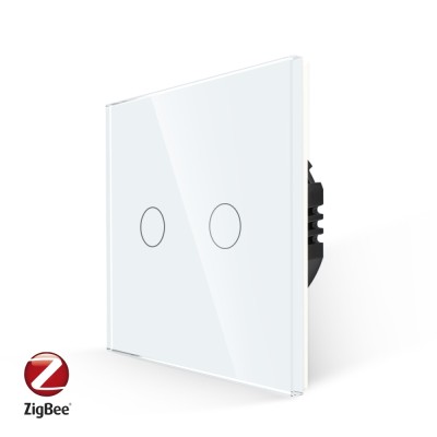 Intrerupator Dublu cu Touch din Sticla LUXION, protocol ZigBee SmartElectro IntelligentHouse foto