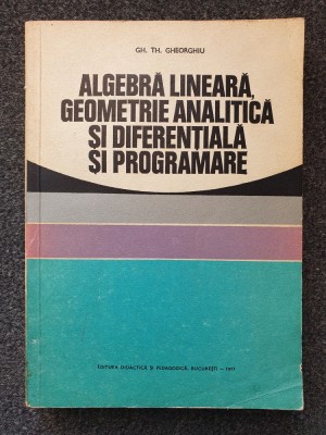 ALGEBRA LINEARA, GEOMETRIE ANALITICA SI DIFERENTIALA SI PROGRAMARE - Gheorghiu foto