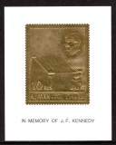 Ajman 1967 - Kennedy, gold, colita nedantelata neuzata